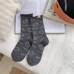 Load image into Gallery viewer, Cat Pattern Combed Cotton Mid Calf Socks M5A058
