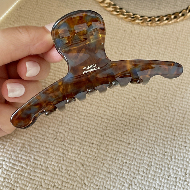 Caramel Tea Mint Dark Brown Arc Acetate Shark Clip S5P901