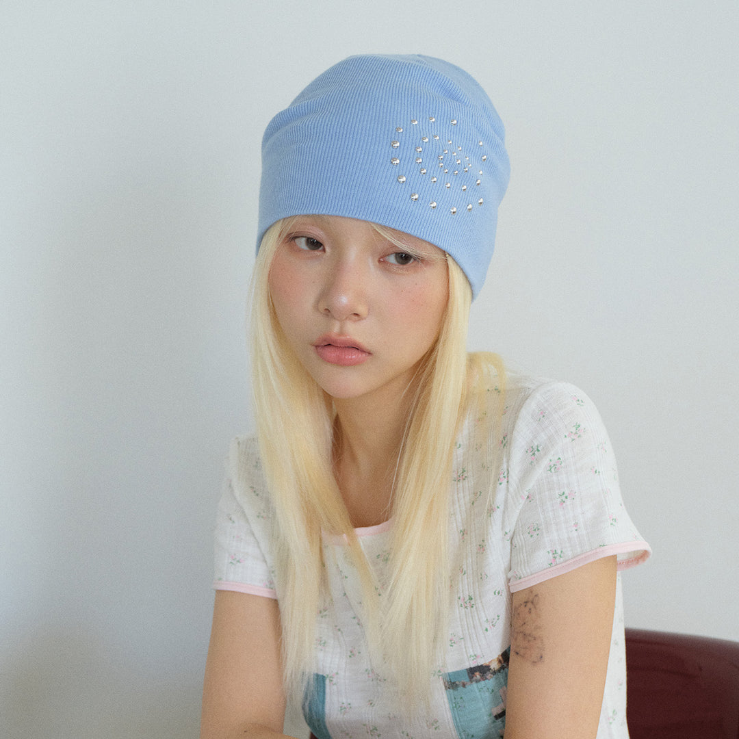 Women's Acrylic Blend Rhinestone Knit Beanie N6J126