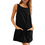 Load image into Gallery viewer, Corduroy Tank Dress Retro Silhouette Lightweight N5Z335
