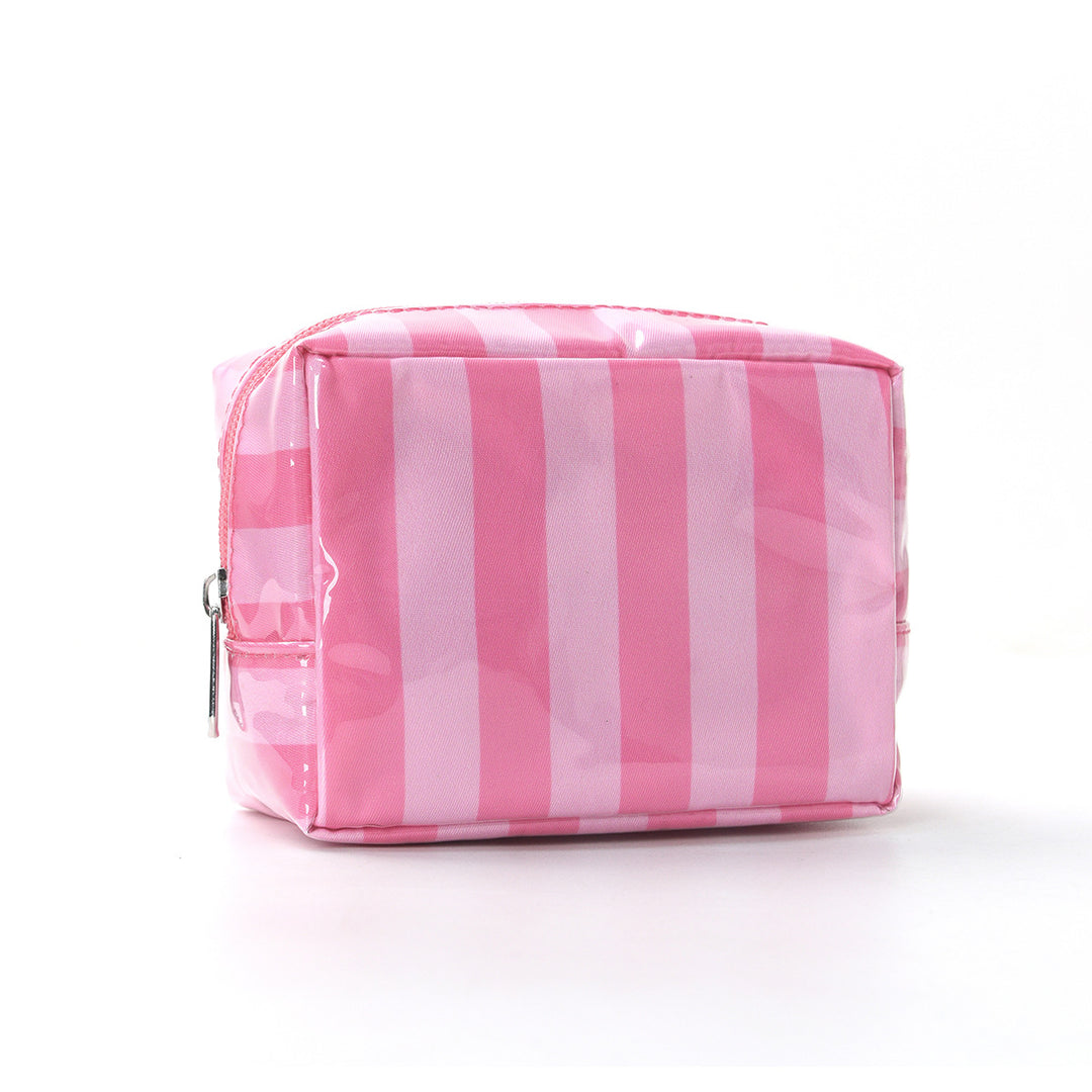 Waterproof Color Block Striped PVC Mini Pouch N6J243