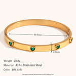 Load image into Gallery viewer, Heart Zircon Bangle Steel  Clasp Secure S5P136