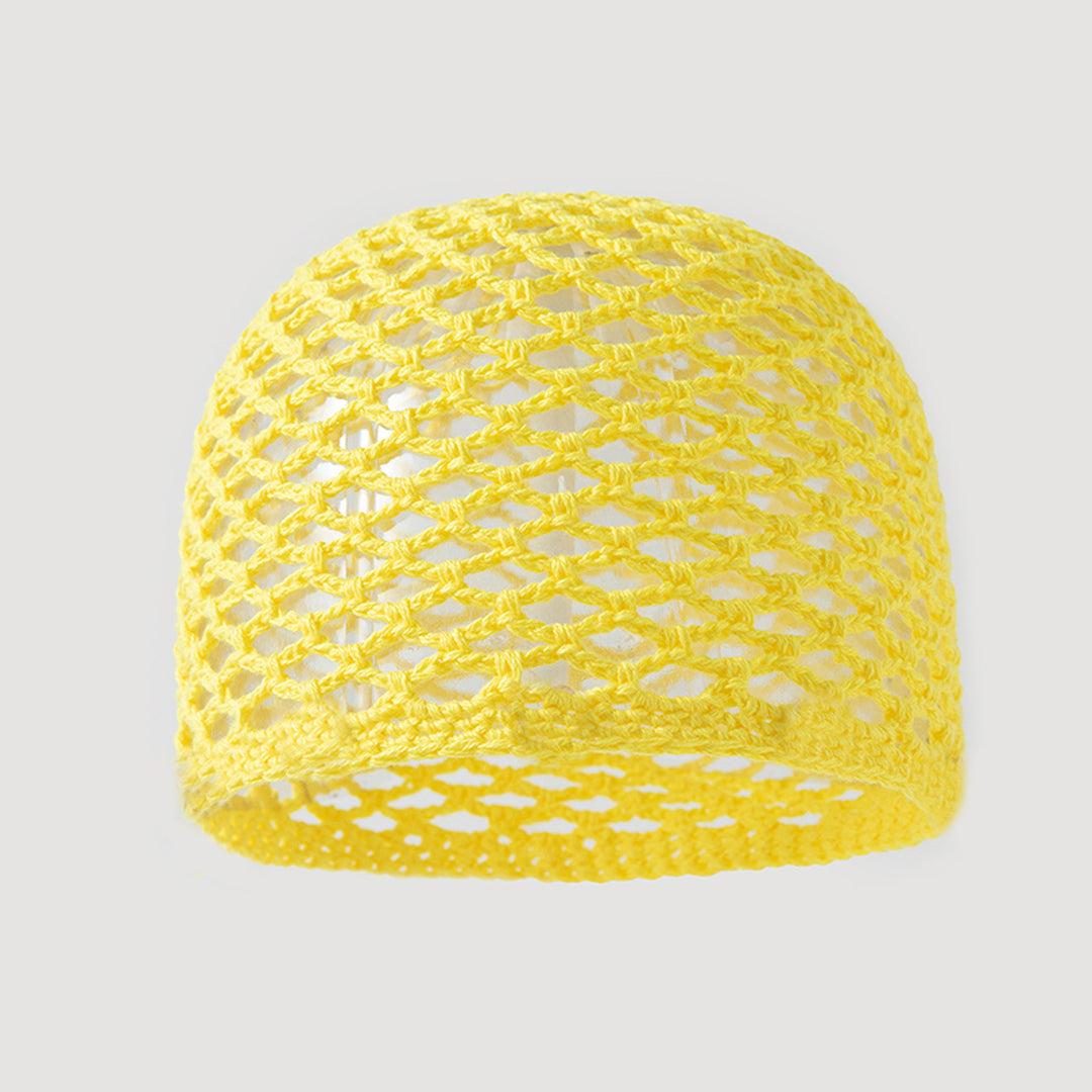 Lightweight Solid Mesh Cotton Crochet Hat Women N6G215