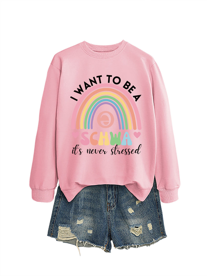 I Want to Be a Schwa Rainbow Cutout Sweatshirt N6H044