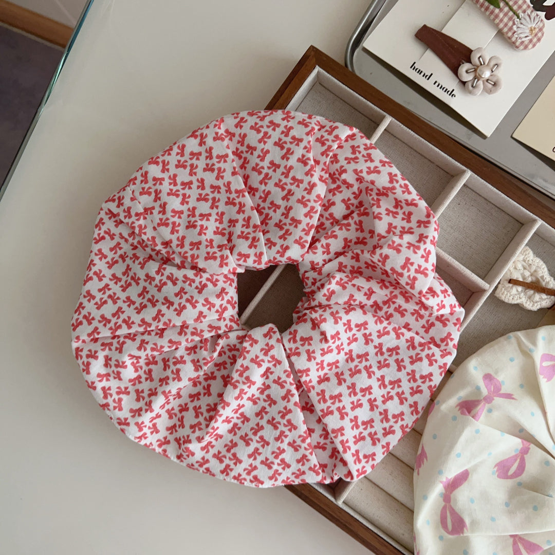 Printed Cotton Hair Tie Elastic Ponytail Holder S5P338