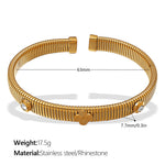 Load image into Gallery viewer, Four Leaf Clover Bangle Titanium Steel Plated Elastic S5P090