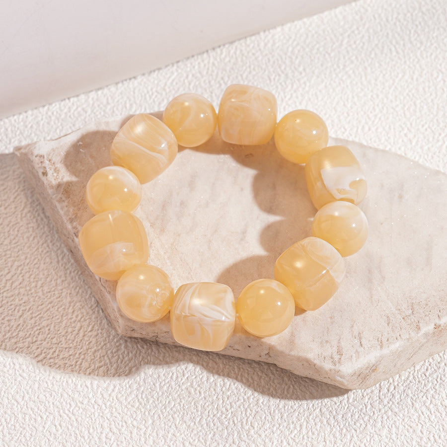 Acrylic Beaded Bracelet Irregular Square Round N6F077