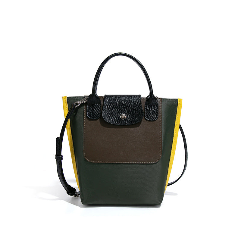 Nylon Colorblock Tote Bag Large Capacity Shoulder N6F159