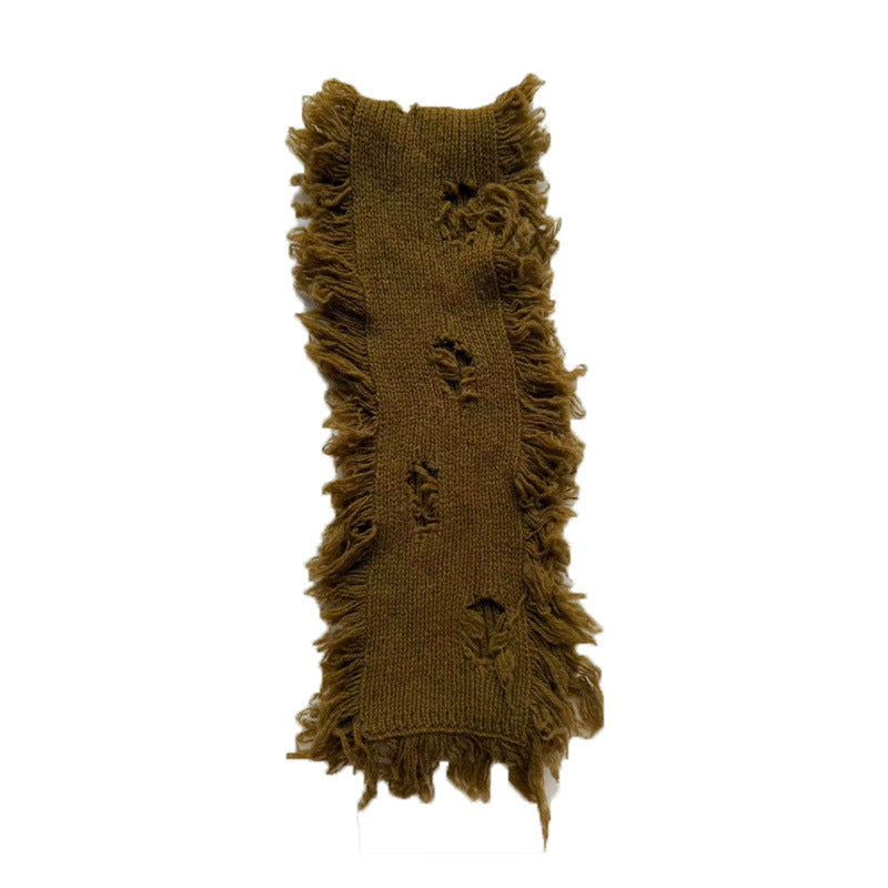 100% Wool Post-Apocalyptic Knit Scarf Women S5P673