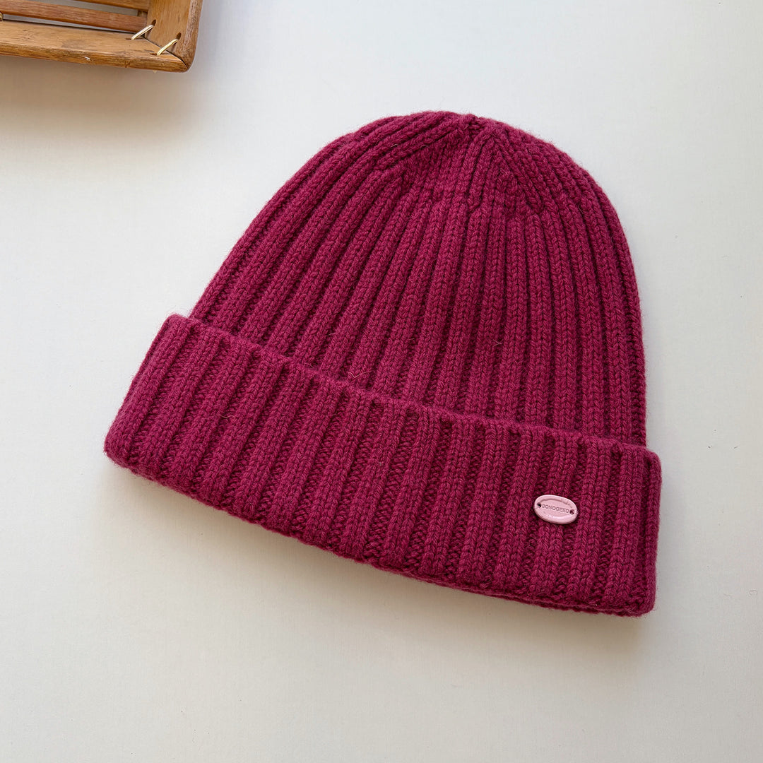 100 Percent Wool Solid Color Knit Beanie N6K285
