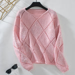 Load image into Gallery viewer, Diamond Sequin Knit Sweater Women Multiple Colors N5A284