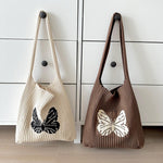 Load image into Gallery viewer, Women's Woven Polyester Knit Tote Shoulder Bag N6J166