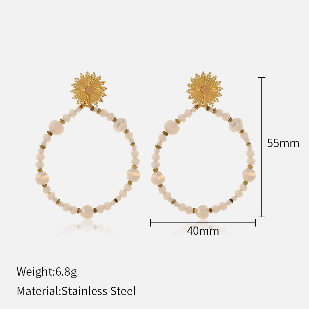 Bohemian Crystal Earrings Steel Multi Tone Earrings S5P087