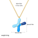 Load image into Gallery viewer, Alphabet Enamel Capsule Necklace Steel Gradient Color S5P234
