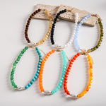 Load image into Gallery viewer, Dopamine Pearl Acrylic Asymmetric Choker Necklace N6H069