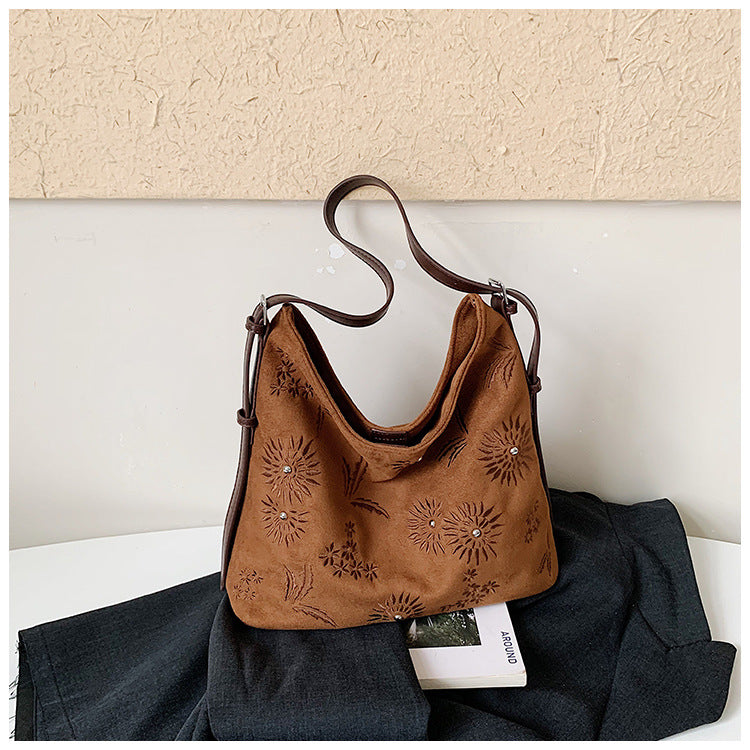 Women's Suede Tote Shoulder Crossbody Bag N6J180
