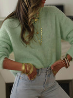 Load image into Gallery viewer, Soft Relaxed Ribbed Round Neck Knit Pullover Women N6G266