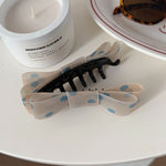 Load image into Gallery viewer, Polka Dot Bow Hair Clip Layered Banana Clip  N6F060