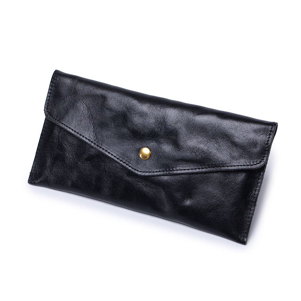 Men's Top-Grain Vegetable-Tanned Leather Long Wallet N6J232