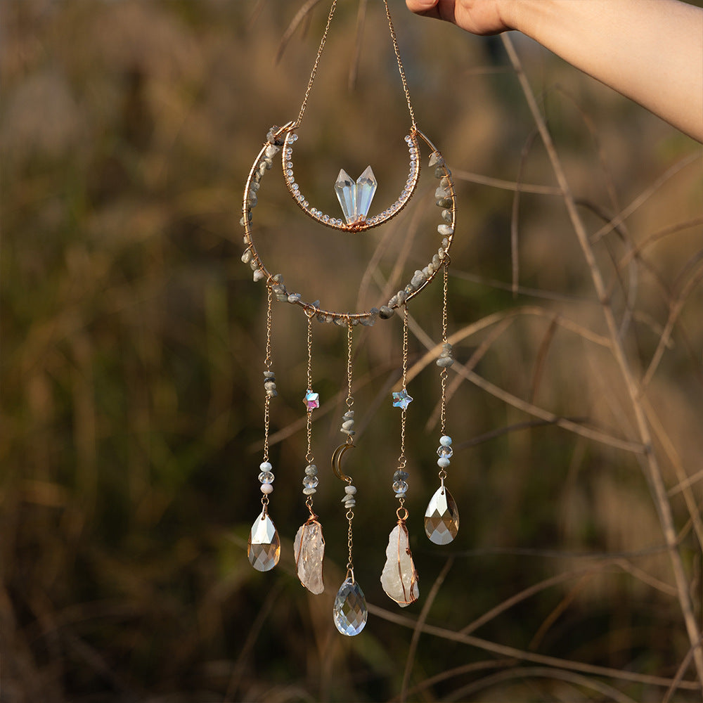 Natural Crystal Dream Catcher Sun Catcher Wind Chime N6F300