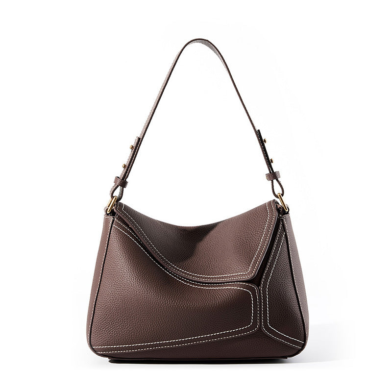Genuine Leather Geometric Pillow Bag Crossbody Shoulder N6F161
