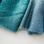 Load image into Gallery viewer, Cotton Linen Feel Gold Foil Gradient Scarf Shawl  N6H256