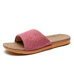 Load image into Gallery viewer, Non Slip Woven Linen Home Slippers Women N6C228