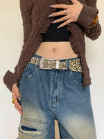 Load image into Gallery viewer, Rhinestone Leopard Print Belt Women N6C179