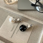 Load image into Gallery viewer, Luxury Rhinestone Pearl Saturn Duckbill Hair Clip N6H194