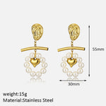 Load image into Gallery viewer, 3D Heart Studs Steel Gold Plated Mirror-Finished S5P176
