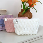 Load image into Gallery viewer, Plush Checkerboard Makeup Bag Women S5P756