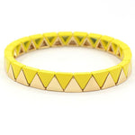 Load image into Gallery viewer, Rainbow Triangles Bracelet Modular Gold Enamel S5P050
