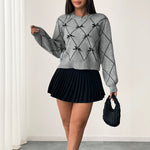 Load image into Gallery viewer, Bow Crew Sweater Lightweight Light Gray N5Z504
