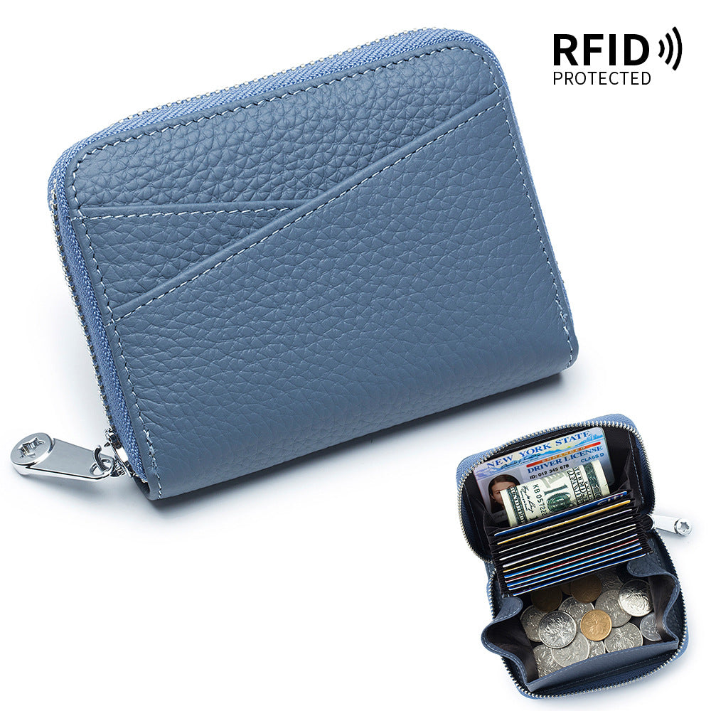 RFID Accordion Card Holder with Zip Coin Purse  N6D019