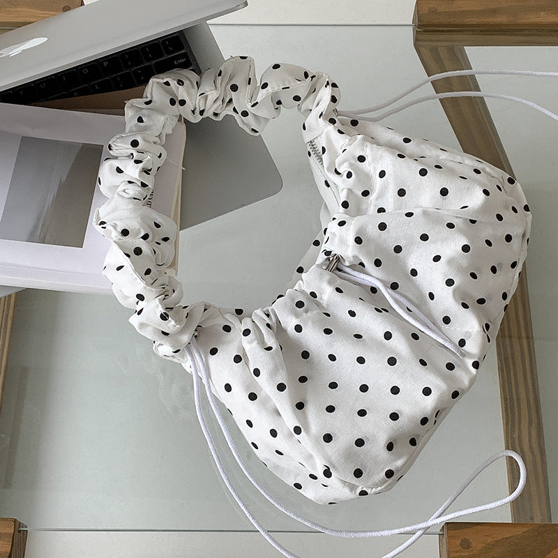 Polka Dot Nylon Shoulder Bag Women  N6F058