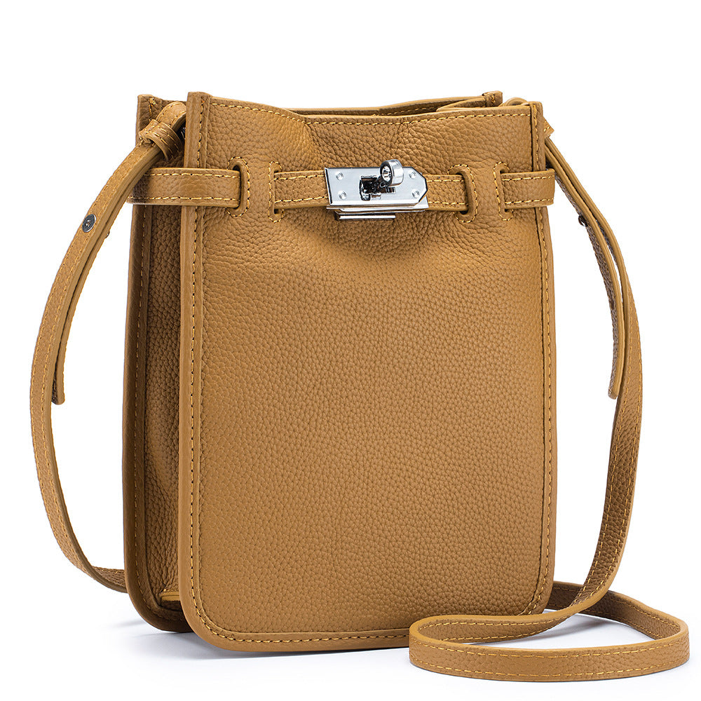 Genuine Leather Crossbody Bag Bucket Shoulder Purse N6F112
