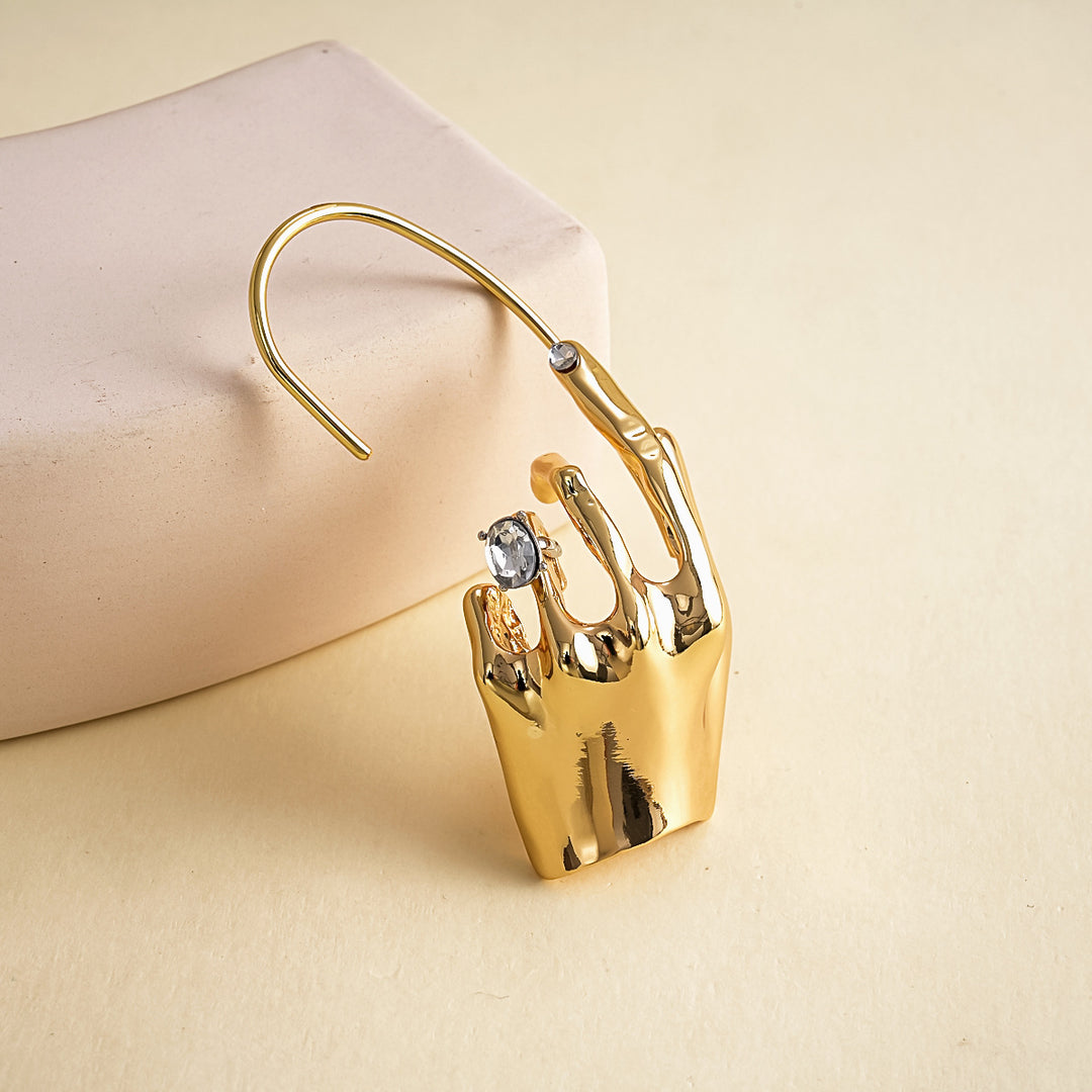 Womens Single Piece Rhinestone Hand Ear Cuff N6K155
