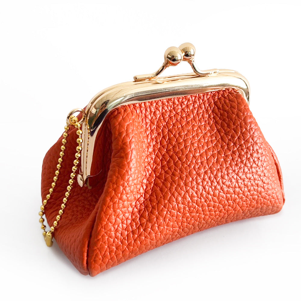 Genuine Leather Mini Frame Purse Coin Pouch Women N6B195