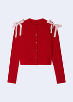 Load image into Gallery viewer, Cable Tie Cardigan Lightweight Red Yellow Gray N5Z872
