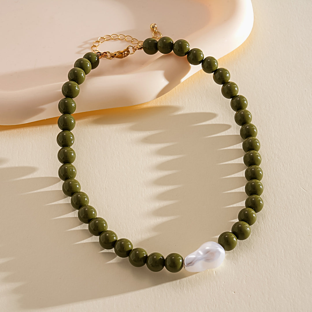 Womens Colorful Acrylic Beaded Necklace N6K185