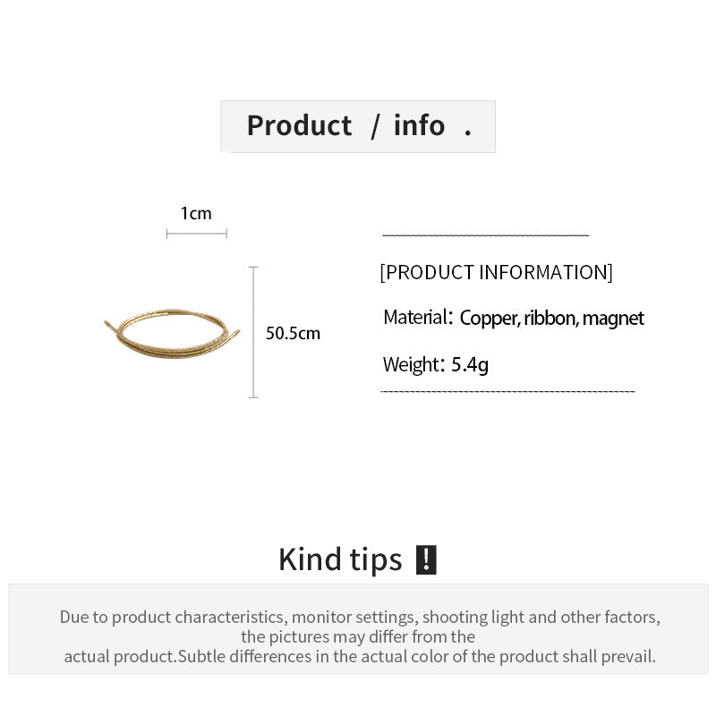 Womens Geometric Ribbon Magnetic Bracelet N6K144