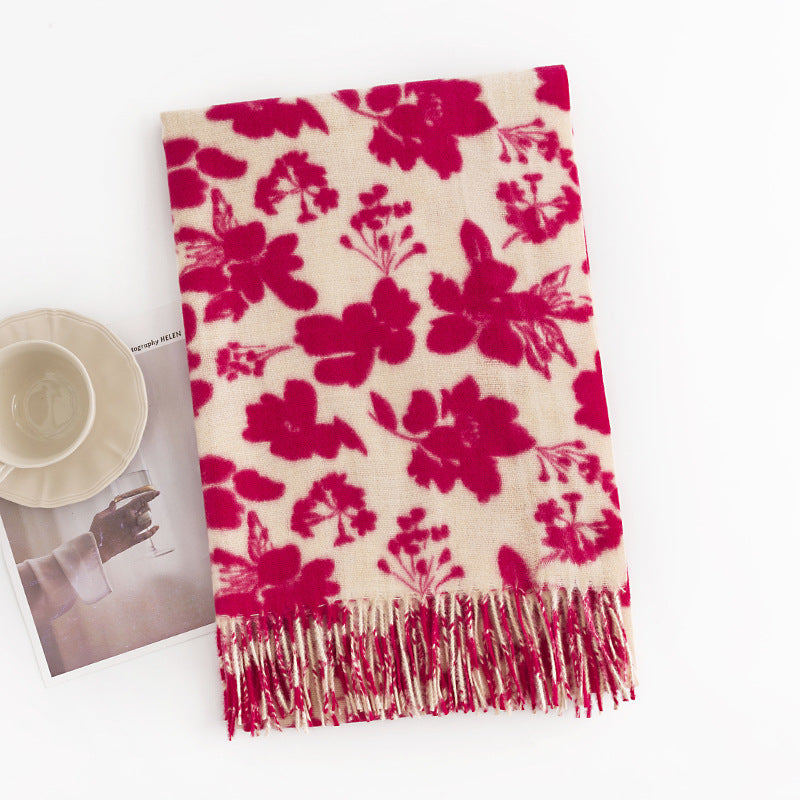 Printed Faux Cashmere Wrap  M5A181