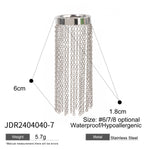 Load image into Gallery viewer, Chain Tassel Ring 18K Gold Two Tone Steel Design S5P061
