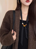 Load image into Gallery viewer, Retro Paisley Beaded Scarf Choker Necklace Women N6D006