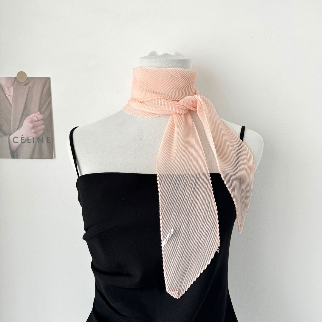 Crinkle Scarf Multi Way Hair Neck Bag Tie Solid Color M5A323