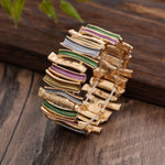 Load image into Gallery viewer, Enamel Exaggerated Geometric Stretch Bangle Women N6C217