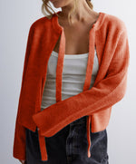 Load image into Gallery viewer, Solid Color Belted Cardigan Sweater Women  N5A422