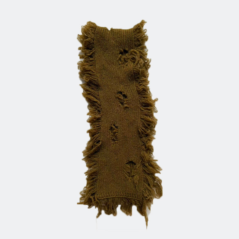 100% Wool Post-Apocalyptic Knit Scarf Women S5P673