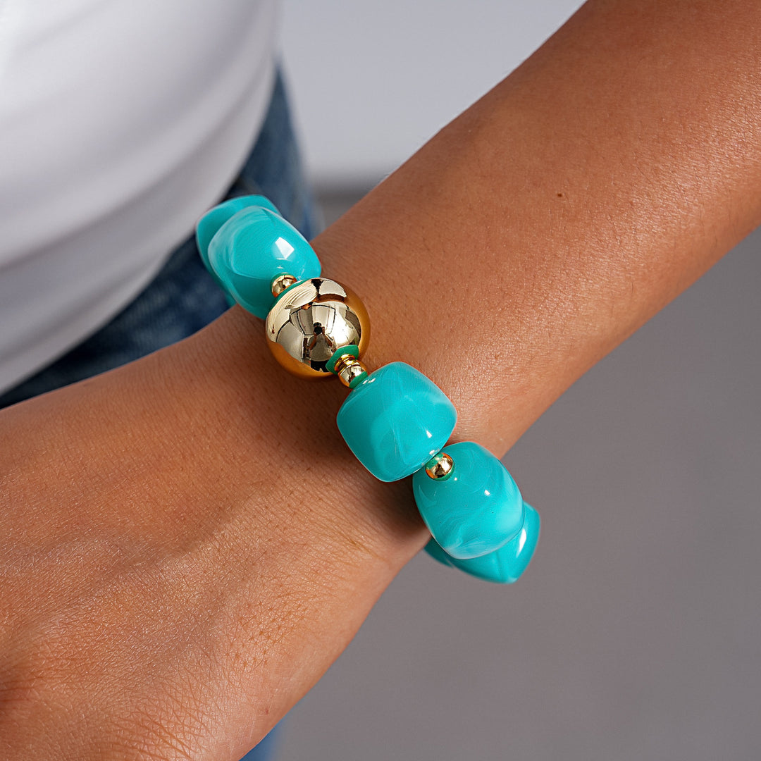 Oversized Acrylic Ombre Geometric Bracelet Vintage N6H061