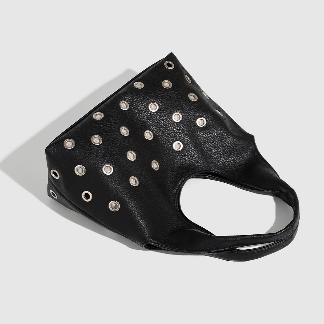 Perforated Bucket Bag with Rivet Accents  S5P471